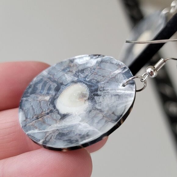 Earrings Geometric Circle Shell Earrings #0338 - Picture 8 of 11